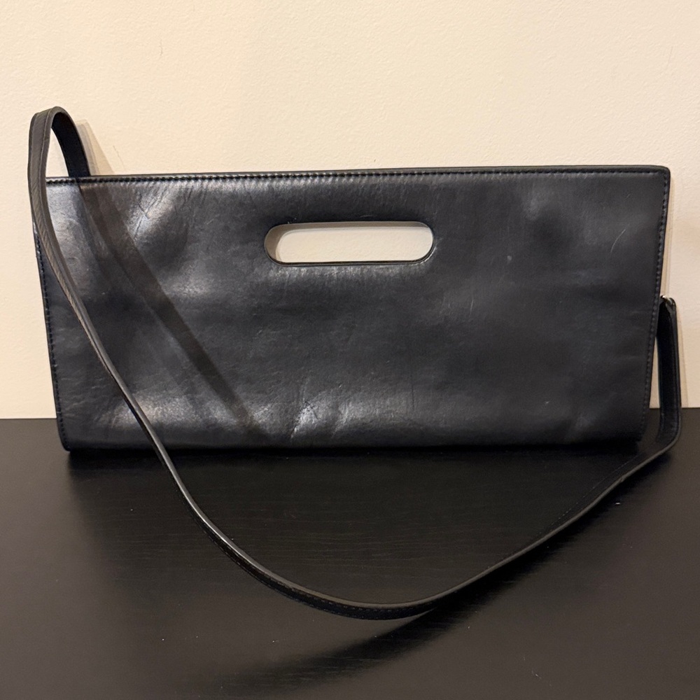 Michael Kors Black Leather Wristlet Clutch